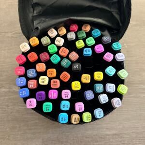 Touch Markers Pack of 60 Dual Sided with Case NEW Broad Fine Tip Art Coloring
